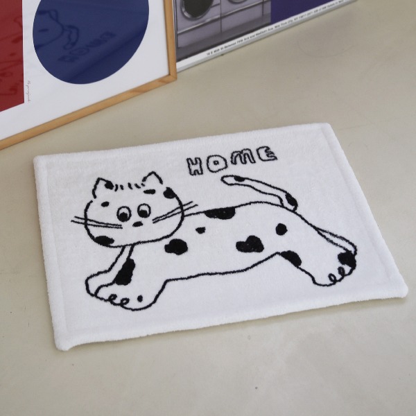 포피스 고양이 캐릭터 디자인 극세사 발매트 45x65